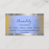 Professionele zilvergrijze elegant blauw omber visitekaartje (Achterkant)