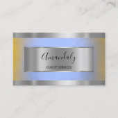 Professionele zilvergrijze elegant blauw omber visitekaartje (Voorkant)