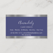 Professionele zilvergrijze legante marine visitekaartje (Achterkant)