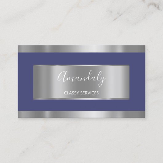 Professionele zilvergrijze legante marine visitekaartje (Voorkant)