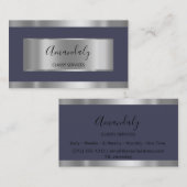 Professionele zilvergrijze legante marine visitekaartje (Voorkant / Achterkant)