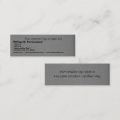 Professionele zilvergrijze snakeskin-printer mini visitekaartje (Voorkant / Achterkant)