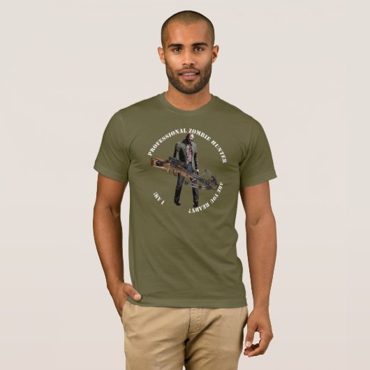 PROFESSIONELE ZOMBIE-HUNTER T-SHIRT (Voorkant volledig)