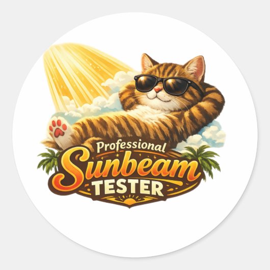 Professionele Zonnestraal Tester Kat Sticker (Voorkant)