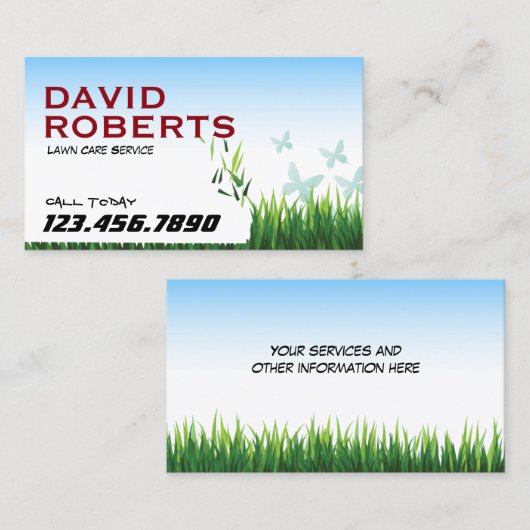 Professionele zorg en landschapsontwerp visitekaartje (Voorkant / Achterkant)