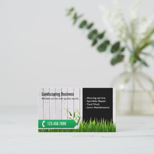 Professionele zorg en landschapsontwerp visitekaartje (Staand voorkant)