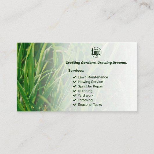 Professionele zorg en landschapsontwerp visitekaartje (Voorkant)