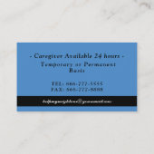 Professionele zorgverlener Behulpzaam Assistent fo Visitekaartje (Achterkant)