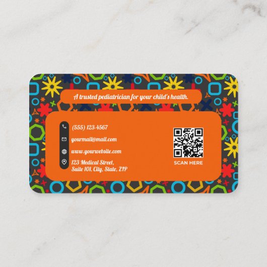 Professionele zorgverlener (kinderarts) visitekaartje (Achterkant)