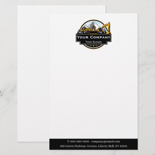 Professionele Zware Bouwmaterialen Constructie Maa Briefpapier (Voorkant / Achterkant)