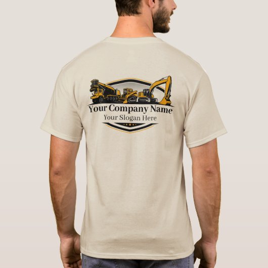 Professionele Zware Bouwmaterialen Constructiebedr T-shirt (Achterkant)