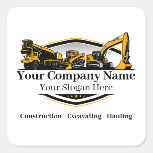 Professionele Zware Bouwmaterialen Constructiebedr Vierkante Sticker