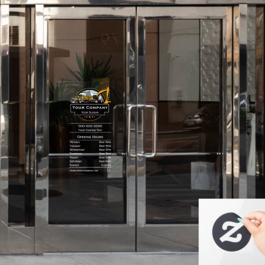 Professionele Zware Bouwuitrusting Constructiebedr Raamsticker (Kantoordeur)