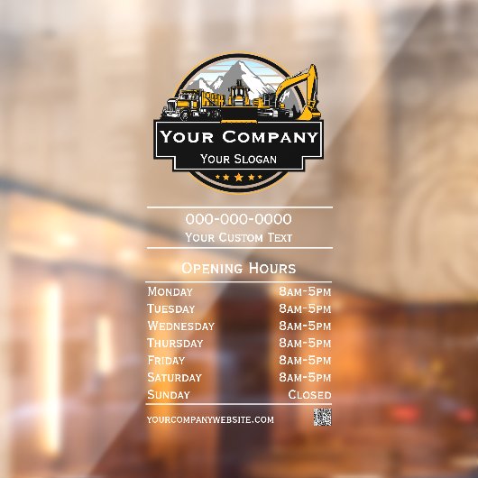 Professionele Zware Bouwuitrusting Constructiebedr Raamsticker (Vel 2)