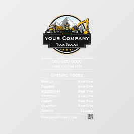 Professionele Zware Bouwuitrusting Constructiebedr Raamsticker