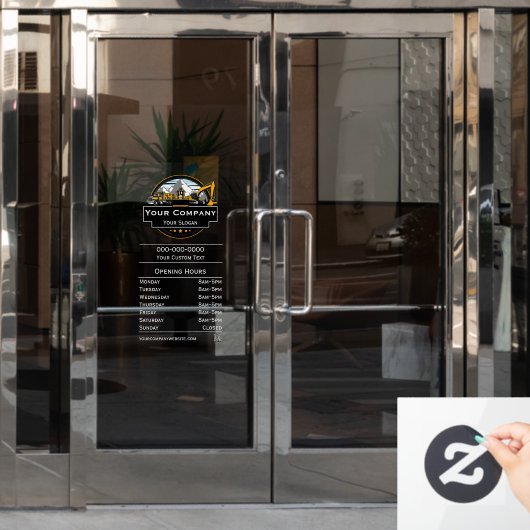 Professionele Zware Bouwuitrusting Constructiebedr Raamsticker (Kantoordeur)