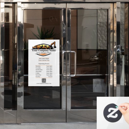 Professionele Zware Bouwuitrusting Constructiebedr Raamsticker (Kantoordeur)