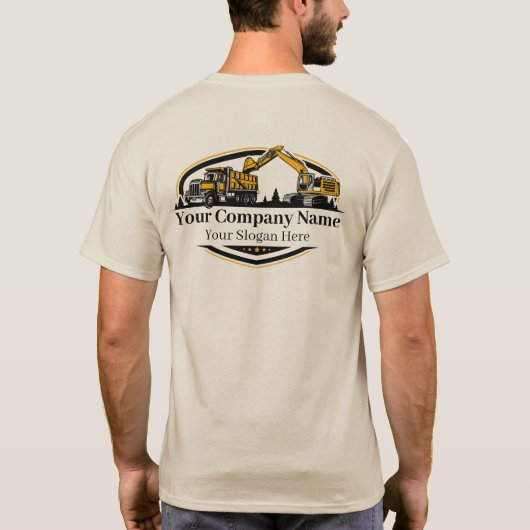 Professionele Zware Bouwuitrusting Constructiebedr T-shirt (Achterkant)