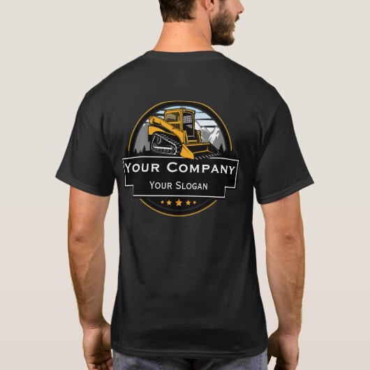 Professionele Zware Bouwuitrusting Constructiebedr T-shirt (Achterkant)
