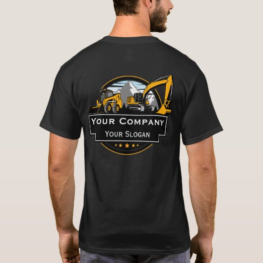 Professionele Zware Bouwuitrusting Constructiebedr T-shirt (Achterkant)