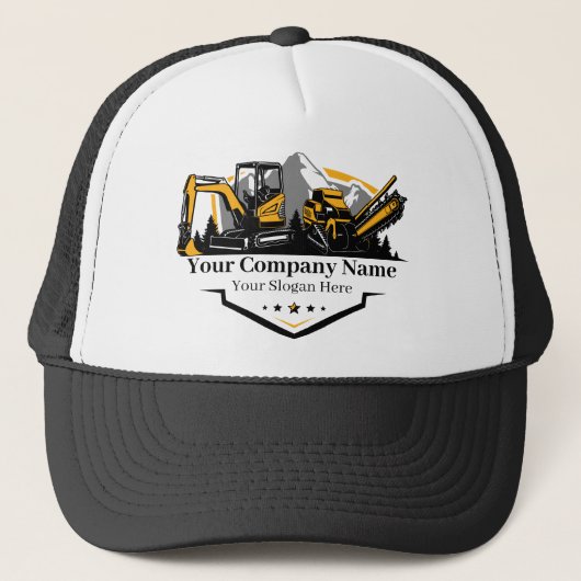 Professionele Zware Bouwuitrusting Constructiebedr Trucker Pet (Voorkant)