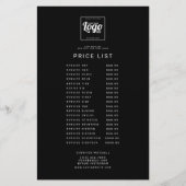 Professionele Zwart Aangepaste Logo Prijs Service  Flyer (Voorkant)