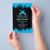 Professionele zwart-blauwe druk wassen flyer (Hand)