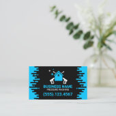 Professionele zwart-blauwe druk wassen visitekaartje (Staand voorkant)