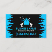 Professionele zwart-blauwe druk wassen visitekaartje (Voorkant)