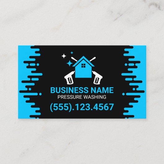 Professionele zwart-blauwe druk wassen visitekaartje (Voorkant)