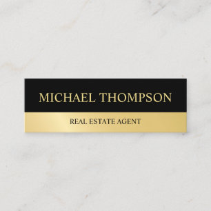 Professionele Zwart en Gouden Mini Visitekaartje