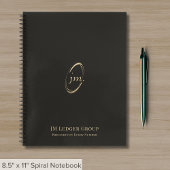 Professionele zwart en gouden Monogram Initialen L Notitieboek