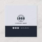 Professionele zwart en wit voeg de Code van QR van Vierkante Visitekaartje (Achterkant)