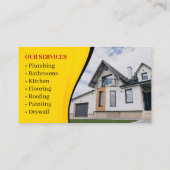 Professionele Zwart & Geel Bouwconstructie Visitekaartje (Achterkant)