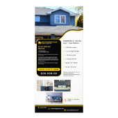 Professionele Zwart & Geel Real State Modern Reclamekaart (Voorkant)