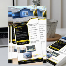 Professionele Zwart & Geel Real State Modern