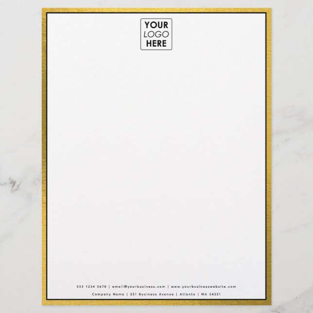 Professionele Zwart Goud Business Logo Letterhead Briefhoofd (Voorkant)
