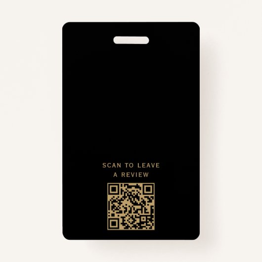 Professionele Zwart & Goud Notaris QR Code Foto-ID Badge (Achterkant)