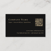 Professionele Zwart & Goud Uber Driver Car Service Visitekaartje (Achterkant)