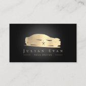 Professionele Zwart & Goud Uber Driver Car Service Visitekaartje (Voorkant)