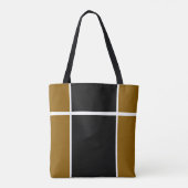 Professionele Zwart Gouden Bruin Racing Stripes Tote Bag (Achterkant)