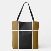 Professionele Zwart Gouden Bruin Racing Stripes Tote Bag (Achterkant)