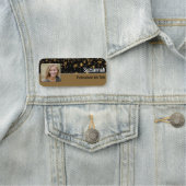 Professionele Zwart & Gouden Glitter Aangepaste Fo Naamplaatje (In situ)