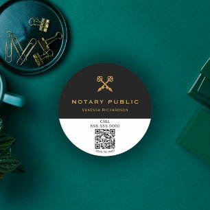 Professionele Zwart & Gouden Kruis Sleutel Pennen  Ronde Sticker