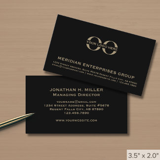Professionele zwart-gouden Logo Visitekaartje