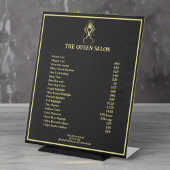 Professionele Zwart & Gouden Schaar Prijslijst Reclamebord Met Voetstuk