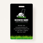 Professionele Zwart Groen Lawn Care & Landscaping Badge (Achterkant)
