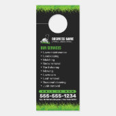 Professionele Zwart Groen Lawn Care & Landscaping Deurhanger (Voorkant)