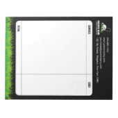 Professionele Zwart Groen Lawn Care & Landscaping Notitieblok (Voorkant)