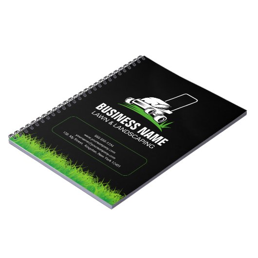Professionele Zwart Groen Lawn Care & Landscaping Notitieboek (Linkerzijde)